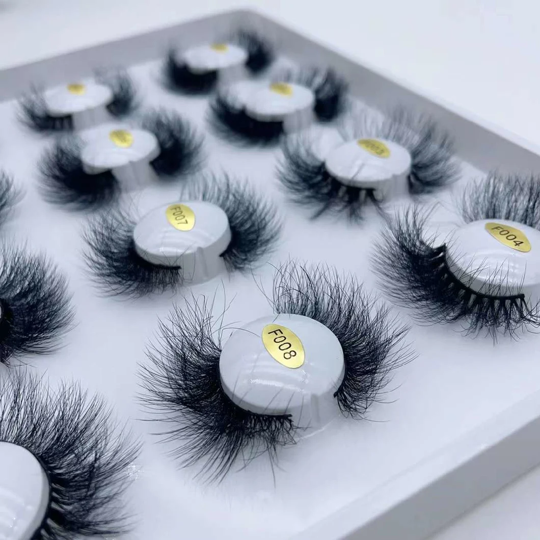 Beauty Eyelashes Makeup Lashes Cosmetic 25mm 3D Individual Eyelash Extension Human Hair Mink Eyelashes with Free Box