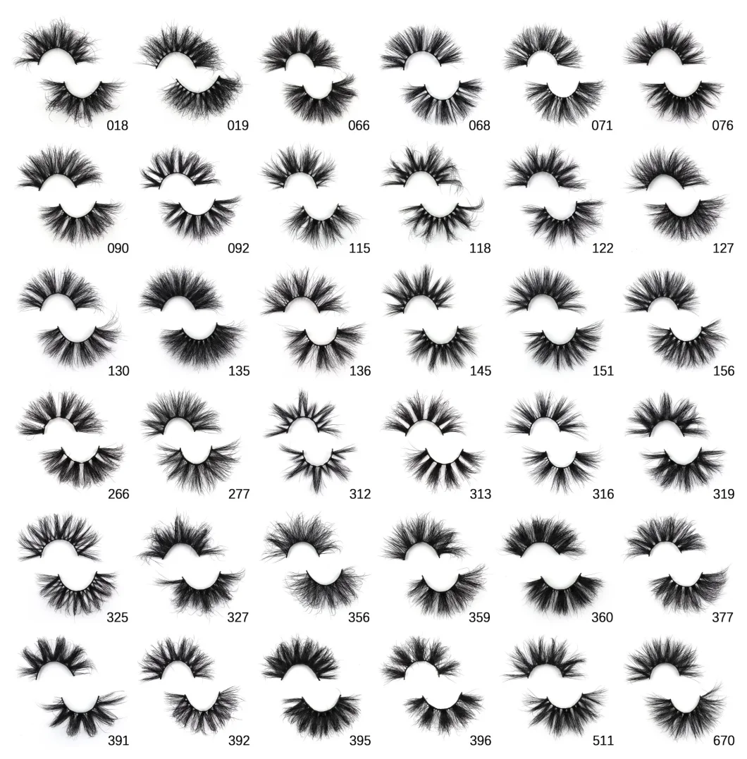 5D Mink Fluffy 25mm Lashes Customize Full Strip Bulk 25 mm Mink Eyelash