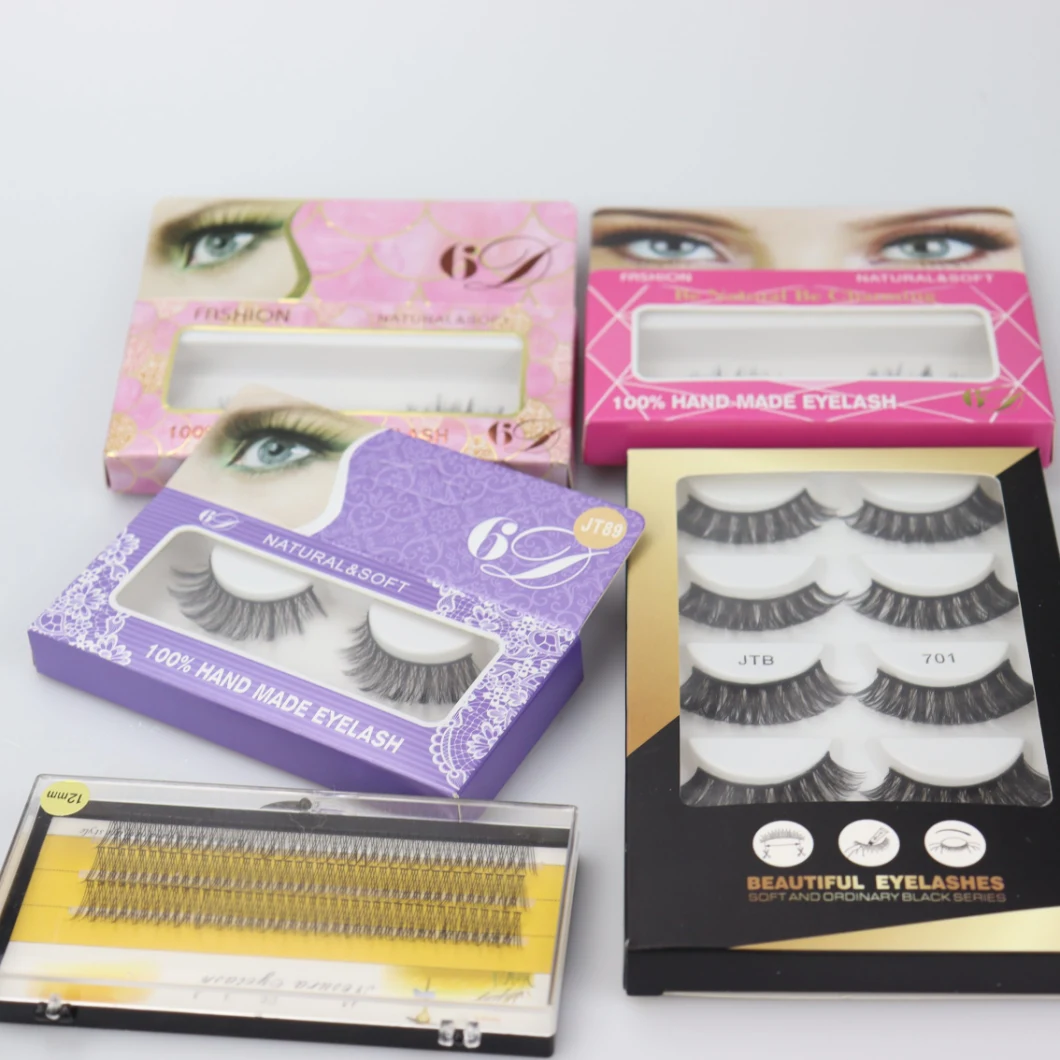 Jintong Invisible Band Lashes Transparent Stem Vegan Eyelash D Curl Russian Eyelashes Black Band Eyelashes