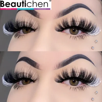 Beauticen Eyelash Seller 15-25mm Ciglia finte colorate Ciglia spesse e soffici di visone Ciglia naturali soffici e drammatiche con glitter lucidi Ciglia di visone 3D